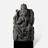 BLACK STONE STELE OF BRAHMANI -    - Live Auction: South Asian Treasures