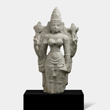 A GREY GRANITE FIGURE OF VAISHNAVI -    - Live Auction: South Asian Treasures