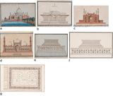 A SET OF SEVEN COMPANY SCHOOL ARCHITECTURAL DRAWINGS IN INK AND WATERCOLOUR -    - Live Auction: South Asian Treasures