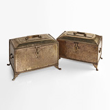 A NEAR PAIR OF BRASS CHESTS -    - 24-Hour Online Auction: Elegant Design