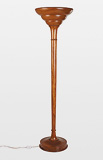A WOODEN ART DECO UPLIGHTER FLOOR LAMP -    - 24-Hour Online Auction: Elegant Design