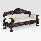 AN EXQUISITELY CARVED ANGLO-INDIAN SOFA -    - 24-Hour Online Auction: Elegant Design