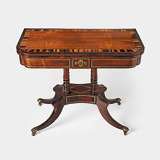 A RARE AND EXQUISITE ROSEWOOD AND CALAMANDER WOOD CARDS TABLE -    - 24-Hour Online Auction: Elegant Design