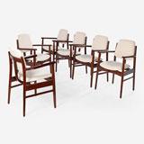 A SET OF SIX MID-CENTURY DINING CHAIRS -    - LIVE Auction Celebrating 20th Century Design
