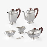 A SILVER TEA AND COFFEE SERVICE, JB CHATTERLEY & SONS LTD, BIRMINGHAM -    - LIVE Auction Celebrating 20th Century Design
