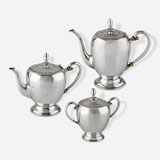 A HALLMARKED SILVER TEA AND COFFEE SERVICE -    - LIVE Auction Celebrating 20th Century Design