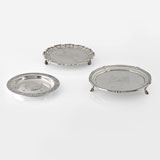 A QUANTITY OF HALLMARKED SILVER SALVERS -    - LIVE Auction Celebrating 20th Century Design
