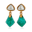 A PAIR OF EMERALD AND DIAMOND 