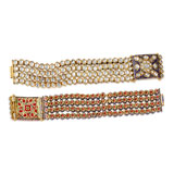 AN IMPRESSIVE PAIR OF PERIOD GEMSET BRACELETS -    - Online Auction of Fine Jewels and Silver