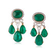 AN EMERALD AND DIAMOND EAR PENDANTS - Online Auction of Fine Jewels and Silver