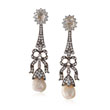 A PEARL AND DIAMOND EAR PENDANTS - Online Auction of Fine Jewels and Silver