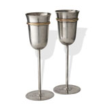 A PAIR OF SILVER WINE GOBLETS, CARTIER -    - Online Auction of Fine Jewels and Silver