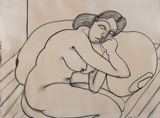 Reclining Woman - Jogen  Chowdhury - Modern Masters on Paper: LIVE Auction