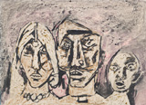 Untitled (Farmer's Family) - M F Husain - Modern Masters on Paper: LIVE Auction