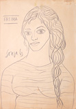 Untitled (Fatima) - F N Souza - Modern Masters on Paper: LIVE Auction