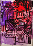 Untitled (Townscape with Church) - F N Souza - Modern Evening Sale | New Delhi, Live
