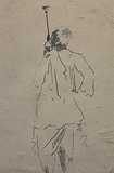 Smoking Hoka - Gaganendranath  Tagore - 24 Hour Online Auction: Works on paper