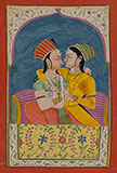 TWO PRINCESSES IN A FOND EMBRACE -    - Classical Indian Art 