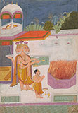 LORD BRAHMA BEFORE A SACRIFICIAL FIRE -    - Classical Indian Art 