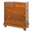 A PERIOD CAMPAIGN CHEST OF DRAWERS - 20th Century Design