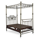 AN EARLY 20TH CENTURY BRASS FOUR-POSTER BED -    - 20th Century Design
