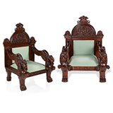 A PAIR OF CEREMONIAL CHAIRS -    - 20th Century Design