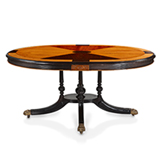 A CARVED MULTIWOOD INLAY CENTRE TABLE -    - 20th Century Design