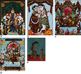 SET OF FIVE, REVERSE GLASS PAINTINGS -    - 20th Century Design
