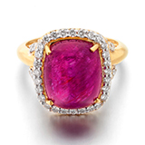 A BURMESE RUBY AND DIAMOND RING -    - Online Auction of Fine Jewels and Silver
