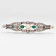 A DIAMOND, EMERALD AND PEARL BROOCH - Online Auction of Fine Jewels and Silver