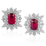 AN IMPORTANT PAIR OF RUBY AND DIAMOND EAR CLIPS -    - Online Auction of Fine Jewels and Silver