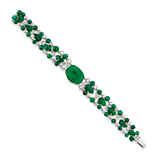 AN EMERALD AND DIAMOND BRACELET -    - Online Auction of Fine Jewels and Silver