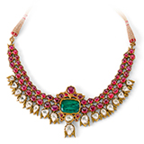 A RUBY, EMERALD AND DIAMOND NECKLACE -    - Online Auction of Fine Jewels and Silver