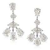 A PAIR OF DIAMOND EAR PENDANTS -    - Online Auction of Fine Jewels and Silver