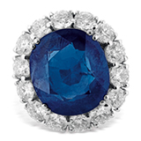 A SAPPHIRE AND DIAMOND RING -    - Online Auction of Fine Jewels and Silver
