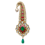 A GEMSET 'KALGI' OR TURBAN ORNAMENT -    - Online Auction of Fine Jewels and Silver