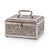 A KASHMIRI SILVER FILIGREE BOX -    - Online Auction of Fine Jewels and Silver