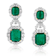 A PAIR OF EMERALD AND DIAMOND EAR PENDANTS - Online Auction of Fine Jewels and Silver