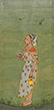 LADY PROCEEDING FOR SUN WORSHIP - Classical Indian Art | Live Auction, Mumbai