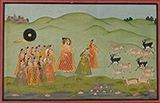 MAHARANA JAGAT SINGH II WITH LADIES AND DEER AT A LAKE -    - Classical Indian Art | Live Auction, Mumbai