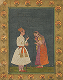 YOUNG PRINCE WITH BASHFUL LADY -    - Classical Indian Art | Live Auction, Mumbai
