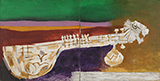 Untitled (Veena in Landscape) - M F Husain - Art and Collectibles Online Auction