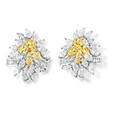 DIAMOND AND YELLOW SAPPHIRE EARRINGS -    - Art and Collectibles Online Auction