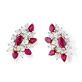 RUBY AND DIAMOND EARRINGS -    - Art and Collectibles Online Auction