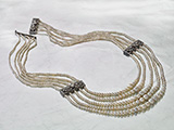 FIVE STRAND NATURAL PEARL NECKLACE -    - Art and Collectibles Online Auction