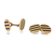 ENAMELLED GOLD CUFFLINKS - Fine Jewels and Watches