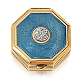 ENAMELLED DIAMOND AND GOLD PILL BOX -    - Fine Jewels and Watches
