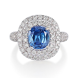 KASHMIR SAPPHIRE AND DIAMOND RING BY GYAN -    - Fine Jewels and Watches