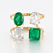 EMERALD AND ROSE-CUT DIAMOND RING - Fine Jewels and Watches