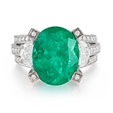 EMERALD AND DIAMOND RING -    - Fine Jewels and Watches